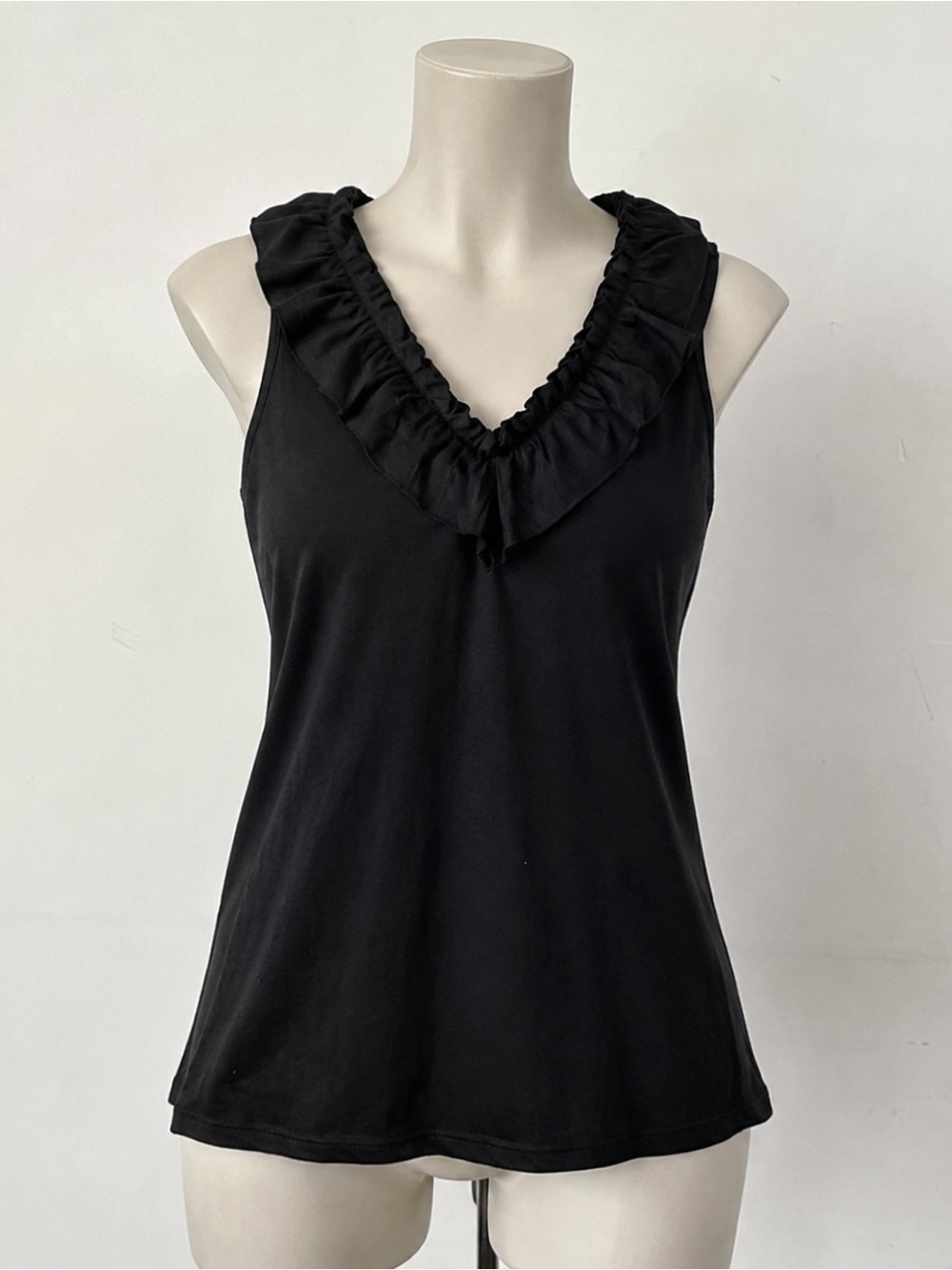 Elegant Ruffled V-Neck Sleeveless Tank Top